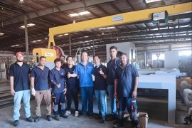 Huashida Линия по производству напыляемых изолированных труб с обмоткой успешно запущена в Саудовской Аравии