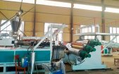 Roofing membrane production equipment