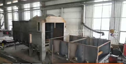 Qingdao Puhua: Обработка корпуса камеры дробеметной машины с роликовым конвейером