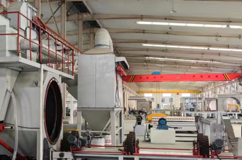 Линия по дробеструйной очистке и удалению ржавчины с наружной стенки стальных труб QGW