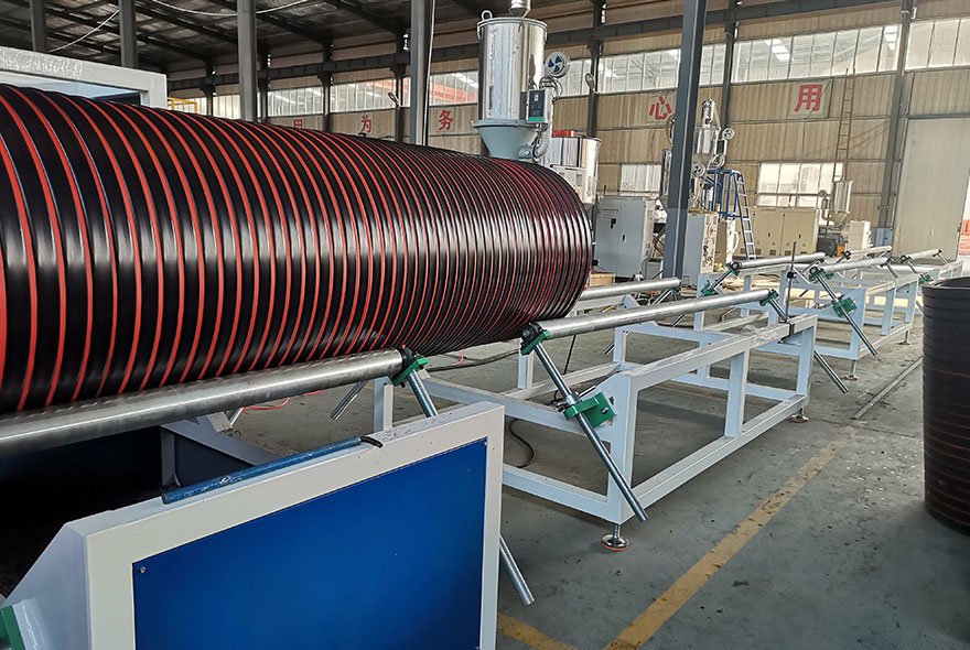 Large diameter hollow wall winding pipe production line