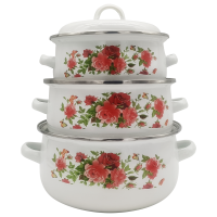 ЭМАЛИРОВАННЫЕ КАСТРЮЛИ В НАБОРЕ 12-16СМ 3 ПРЕДМЕТА