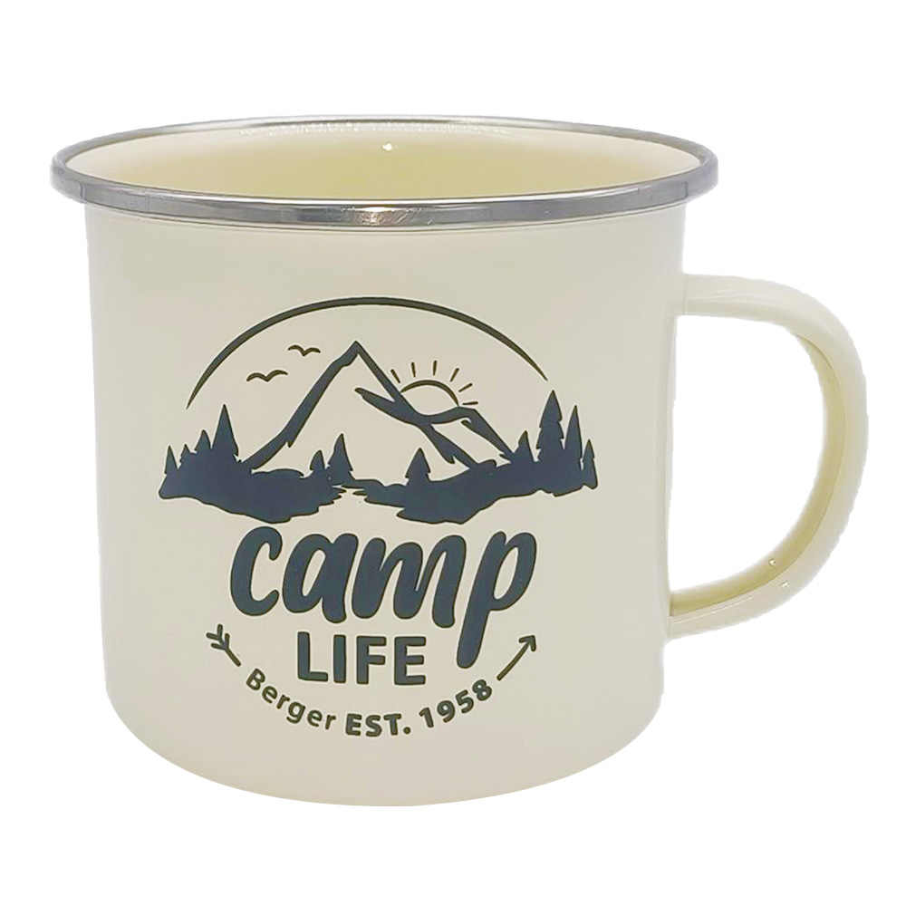 ЭМАЛИРОВАННЫЕ КРУЖКИ С ОБОДКОМ ИЗ НЕРЖАВЕЮЩЕЙ СТАЛИ