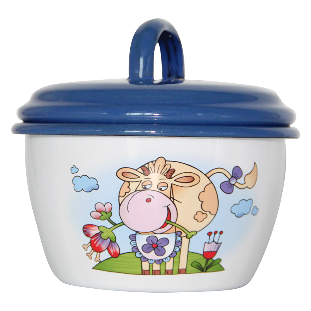 ЭМАЛИРОВАННАЯ КАСТРЮЛЯ С КРЫШКОЙ 12CM