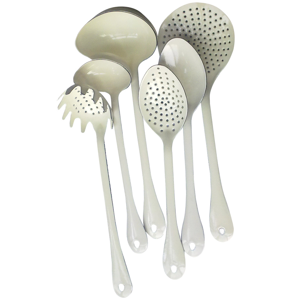 ЭМАЛИРОВАННЫЕ ЛОЖКИ И ШУМОВКИ В НАБОРЕ 6 ПРЕДМЕТОВ