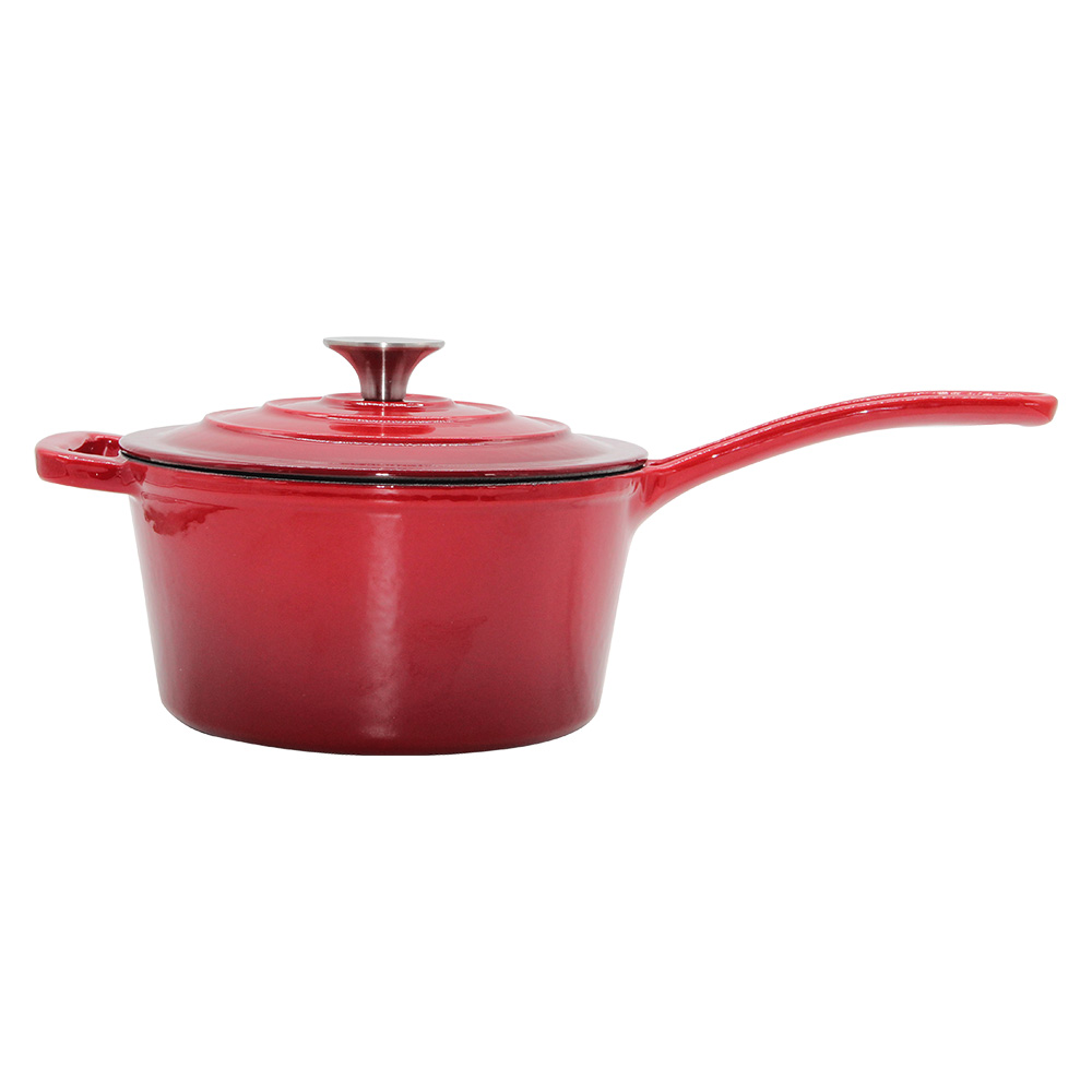 ЭМАЛИРОВАННЫЙ ЧУГУННЫЙ КОВШ С КРЫШКОЙ 19CM  