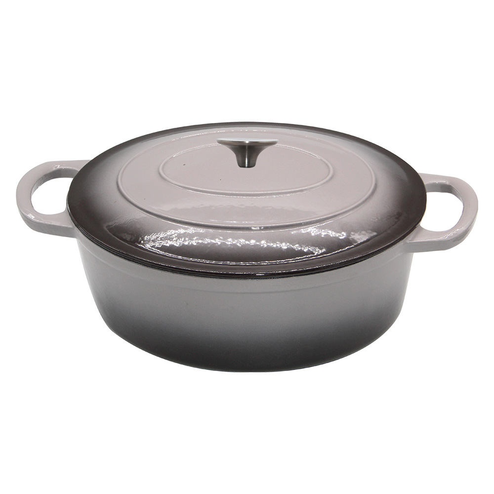 ЭМАЛИРОВАННАЯ ЧУГУННАЯ КАСТРЮЛЯ С КРЫШКОЙ 5.5Л 