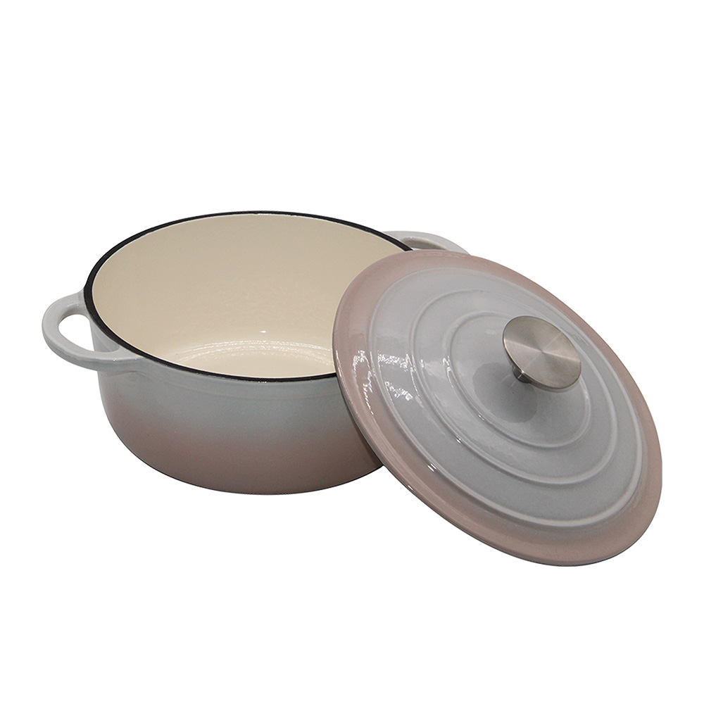 ЭМАЛИРОВАННАЯ ЧУГУННАЯ КАСТРЮЛЯ ДЛЯ ЗАПЕКАНИЯ С КРЫШКОЙ И РУЧКАМИ, ТЯЖЕЛАЯ