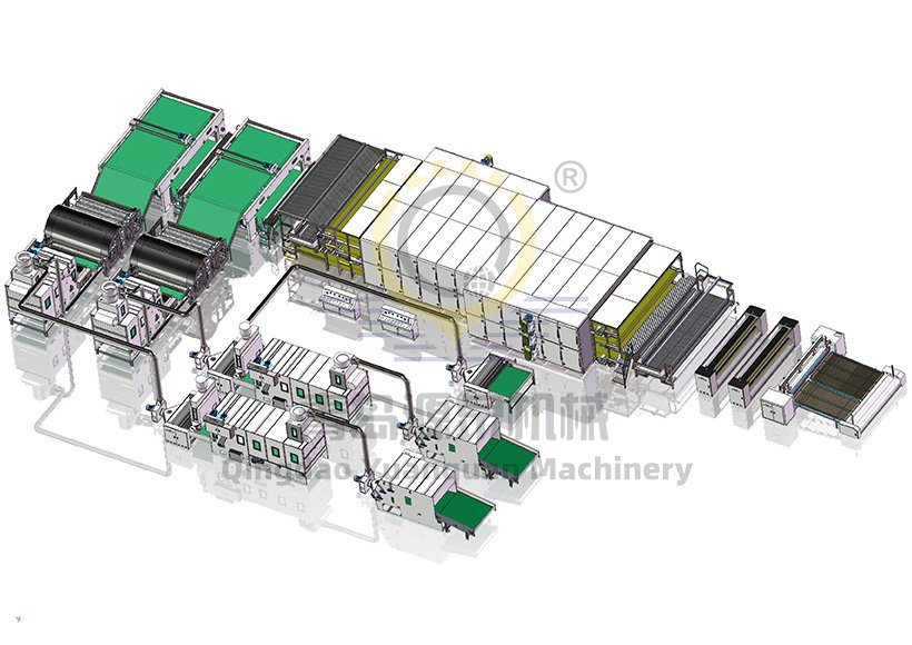 Линия по производству ватиновых/шелкоподобных изделий методом распыления клея