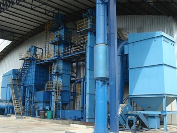 Дробеметная установка для обработки стальных листов