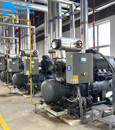 Премиум-класса с водяным охлаждением и смазкой переменного тока Промышленный холодильный винтовой компрессор