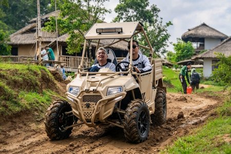 Двухместный UTV с грузовым отсеком для использования в сельском хозяйстве