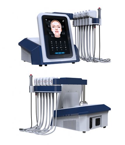 Adjustable intensity EMS+RF machine