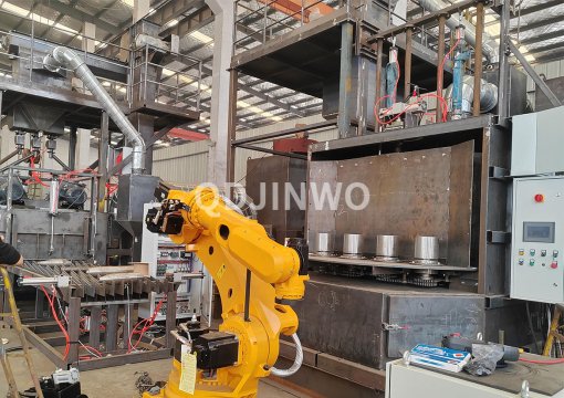 Дробеструйная машина для очистки внутренних и внешних стенок оболочки