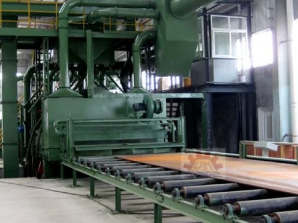 Дробеметная установка для обработки стальных листов