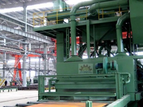 Дробеметная установка для обработки стальных листов