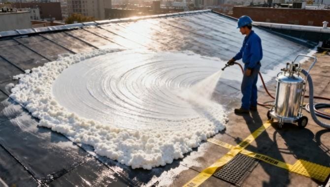 Нанесение распыления на месте