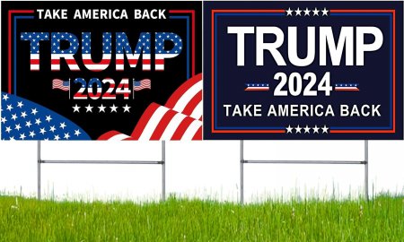 знак на территории предвыборной кампании дональда трампа