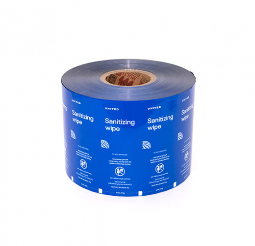 Рулон пленки для упаковки влажных салфеток