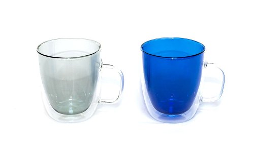 Стеклянная чашка на 12 унций, многоразовая кофейная чашка из боросиликатного стекла ручной выдувки с двойными стенками и ручкой