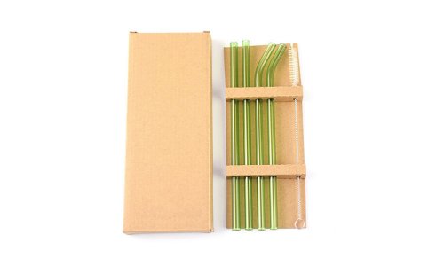 Экологически чистое многоразовое боросиликатное прозрачное гнутое стекло соломинка для питья