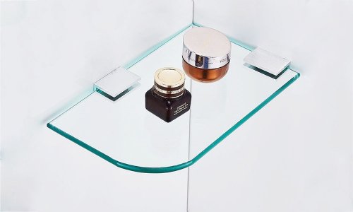 Горячая продажа slatwall закаленные стеклянные полки ясно стеклянная полка ванной угловой полки стекла с полированными краями