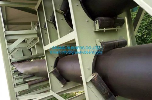 Ленточный конвейер с тканевой трубой