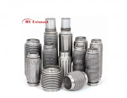 automotive exhaust flexible pipe with outer steel wire mesh protection