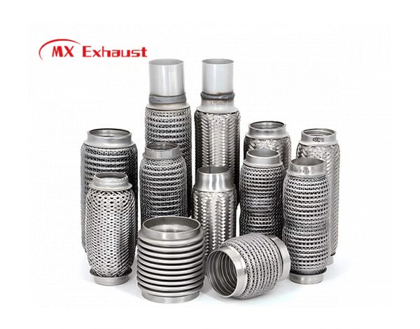 automotive exhaust flexible pipe with outer steel wire mesh protection