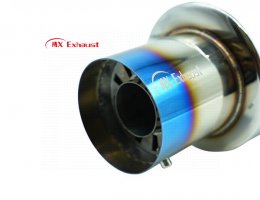 burnt tip exhaust muffler stainless steel straight through design