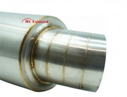 car exhaust muffler with angled tip stainless steel performance upgrade