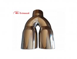 dual exhaust tip with large inlet and outlet sizes custom fit