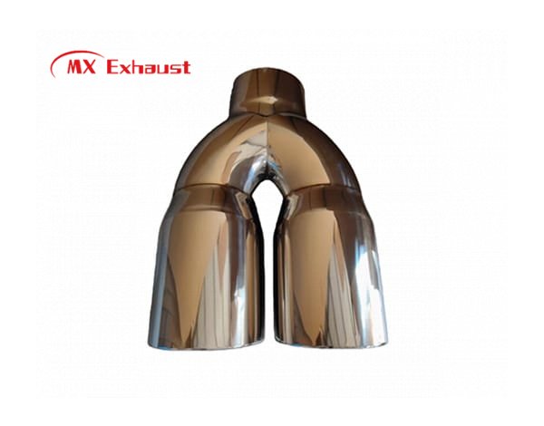 dual exhaust tip with large inlet and outlet sizes custom fit