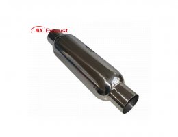 performance exhaust resonator stainless steel spiral louvered core