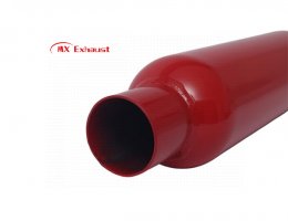 universal red exhaust resonator 2.5 inch inlet 3 inch outlet