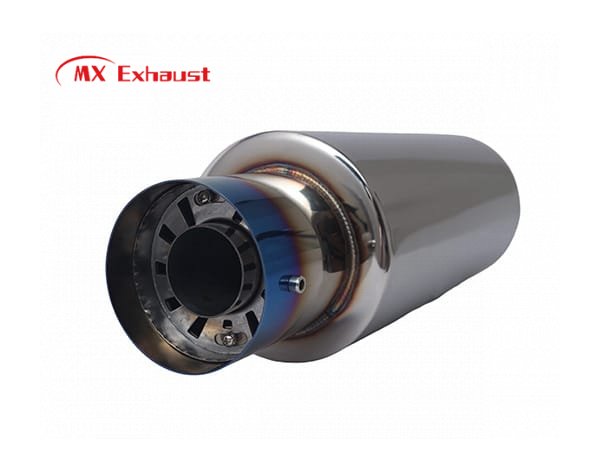 stainless steel exhaust muffler with colorful finish tailpipe