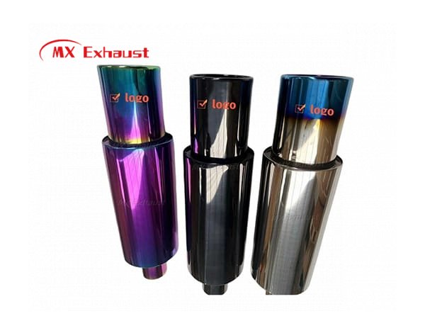 colored exhaust muffler for improved airflow and visual upgrade