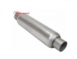 performance exhaust resonator glasspack spiral louvered core design