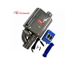 universal valve muffler 2.5 inch 3 inch inlet outlet detail