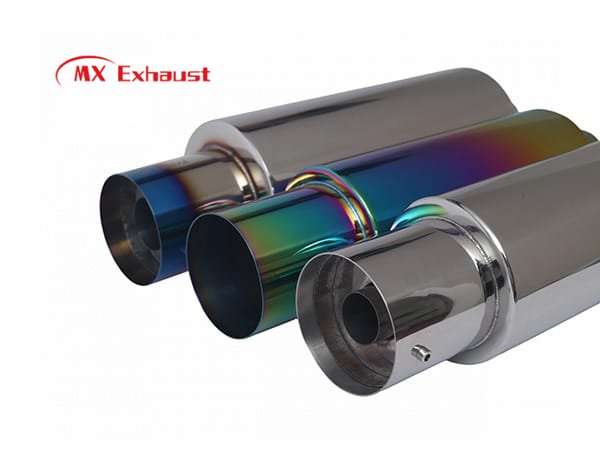 colored exhaust muffler stainless steel straight through design