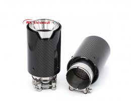 bmw exhaust tip burnt blue stainless steel carbon fiber detail