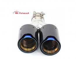 Dual Carbon Exhaust Tip Burnt Blue