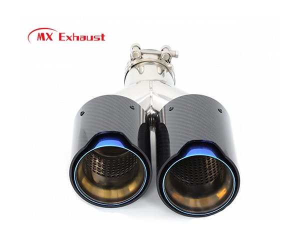 Dual Carbon Exhaust Tip Burnt Blue