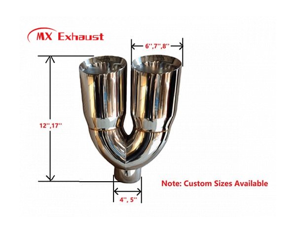 304 stainless steel dual exhaust tip polished finish tailpipe
