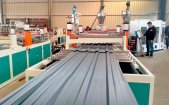 Trapezoidal glazed tile making machine with multi-layer co-extrusion