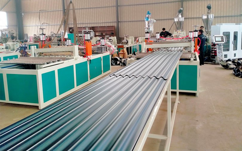 Линия по производству гофрированной/трапециевидной/волнистой черепицы из ПВХ ASA/PMMA