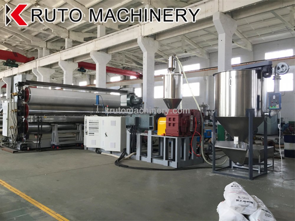 5m geomembrane extruder machine working in factory