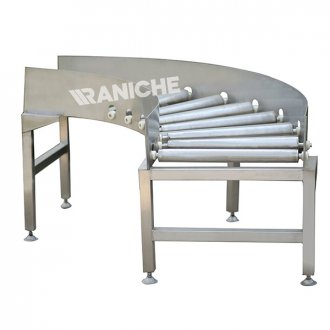 Угловой конвейер для ящиков свободного роликового типа