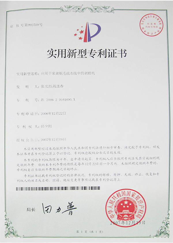 Патентное свидетельство