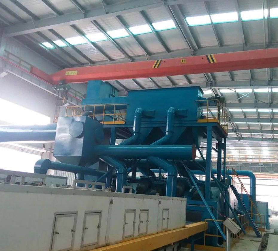 Continuous pass through roller conveyor type Shot blasting machine